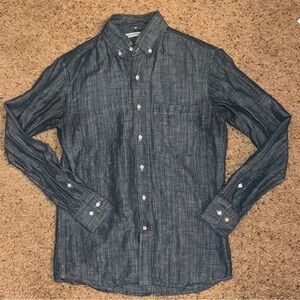 Gustin Blue Button Down Shirt - 100% cotton - size small